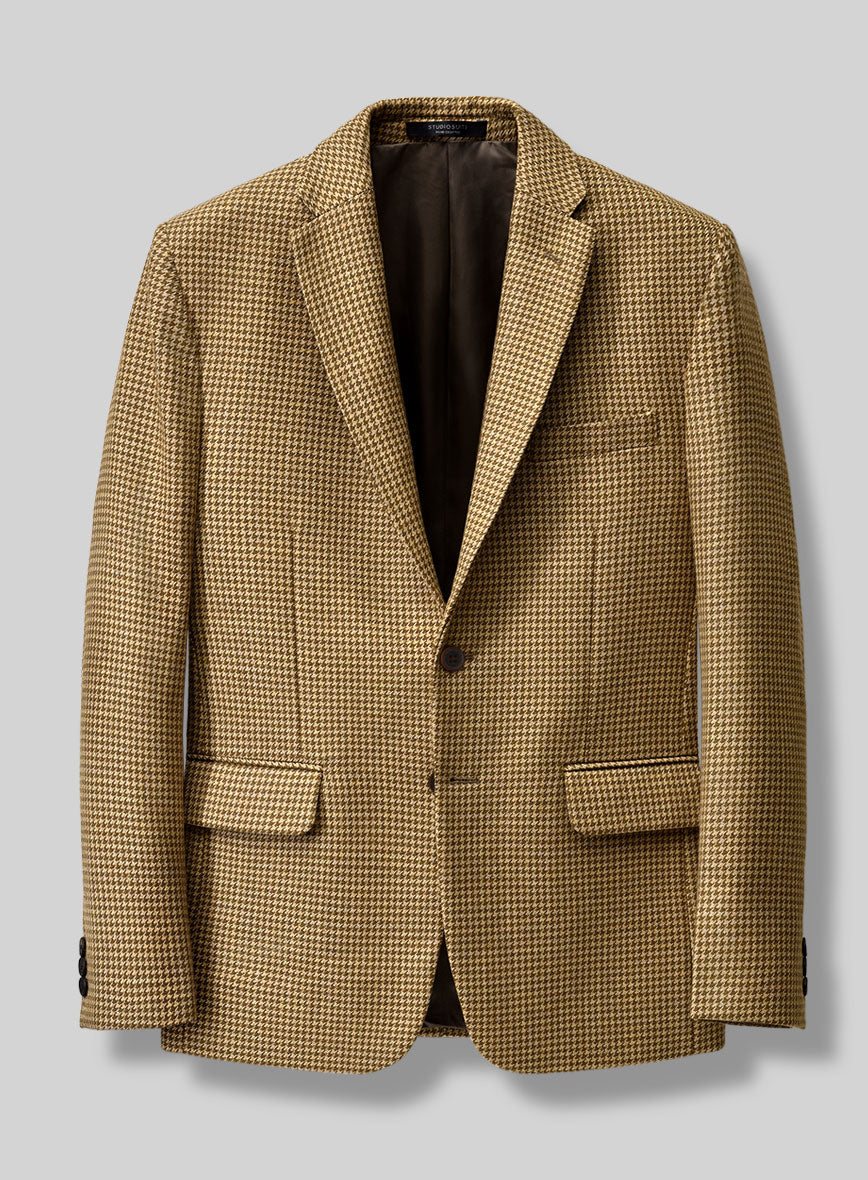 Italian Brown Houndstooth Tweed Jacket – StudioSuits