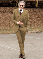Italian Brown Houndstooth Tweed Suit - StudioSuits