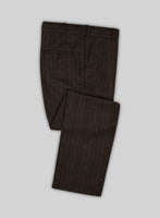 Italian Dark Brown Herringbone Flannel Suit - StudioSuits