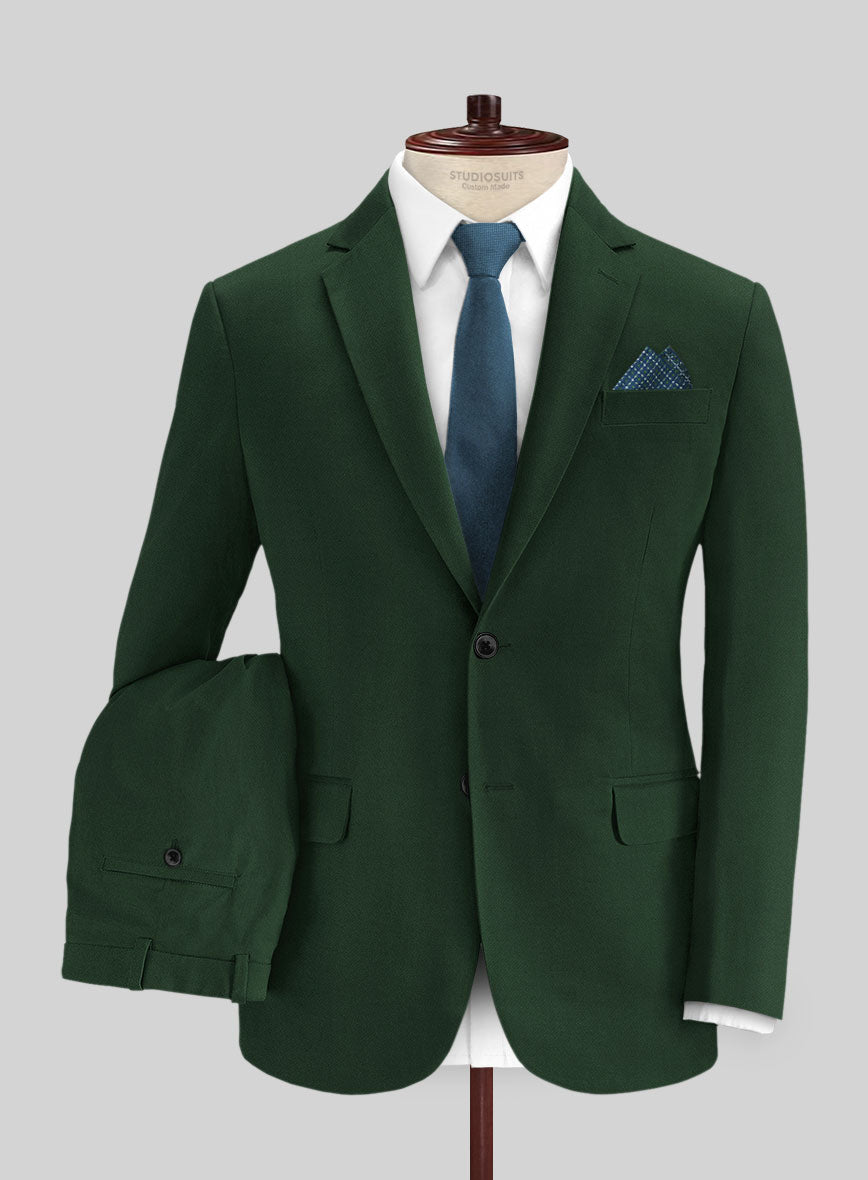 Italian Emerald Green Cotton Stretch Suit StudioSuits Italian Emerald Green Cotton Stretch Suit StudioSuits