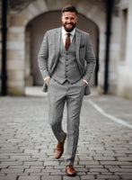 Italian Empire Gray Tweed Suit - StudioSuits