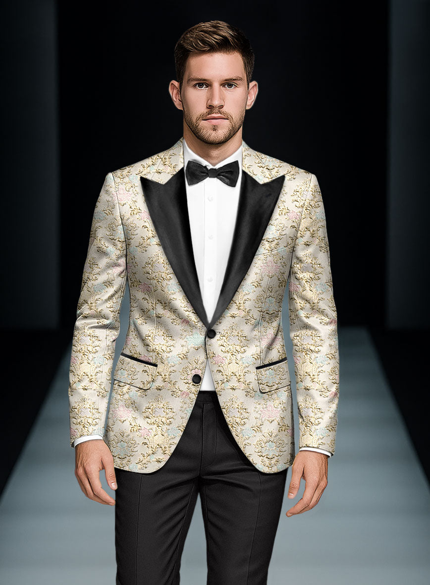 Italian Golden Rocaille Tuxedo Jacket - StudioSuits