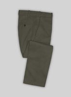 Italian Ivy Green Cotton Stretch Pants - StudioSuits