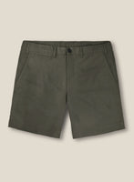 Italian Ivy Green Cotton Stretch Shorts - StudioSuits