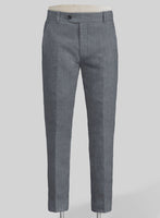 Italian Khyber Gray Blue Linen Pants - StudioSuits
