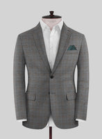 Italian Lark Gray Checks Flannel Jacket - StudioSuits