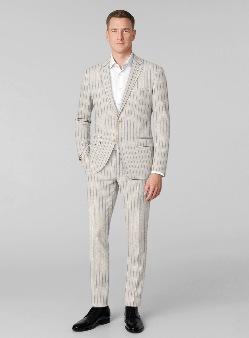 Italian Linen Belvano Stripe Suit - StudioSuits