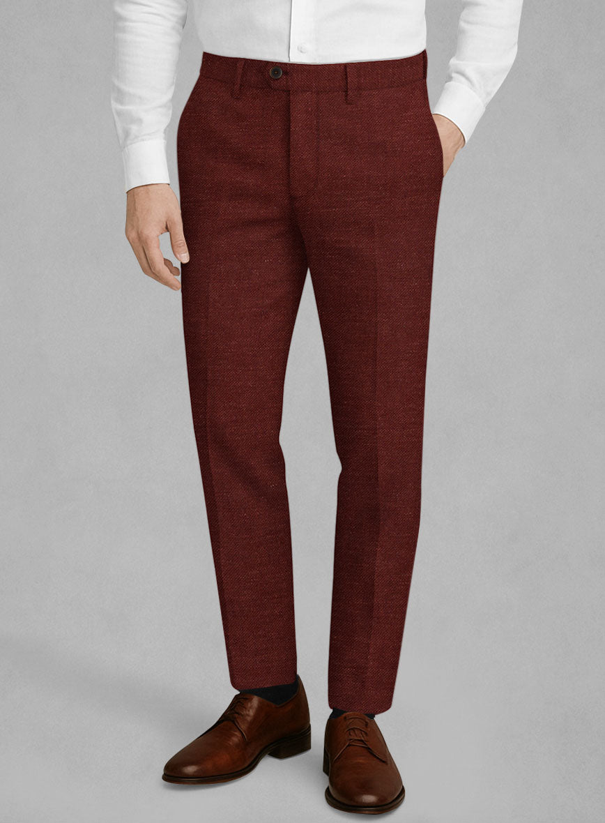 Men's Italian Linen Terra Brown Pants by StudioSuits