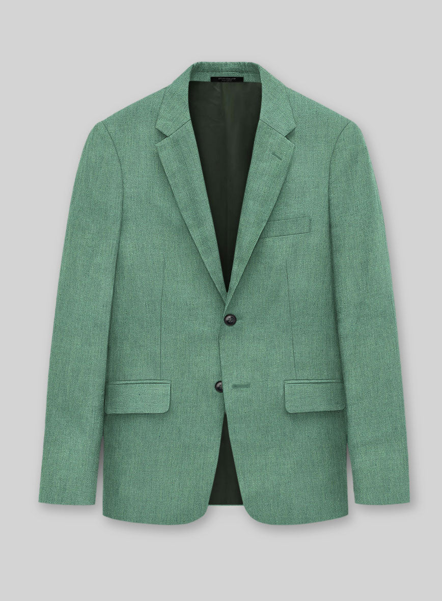 Italian Linen Fern Green Jacket - StudioSuits