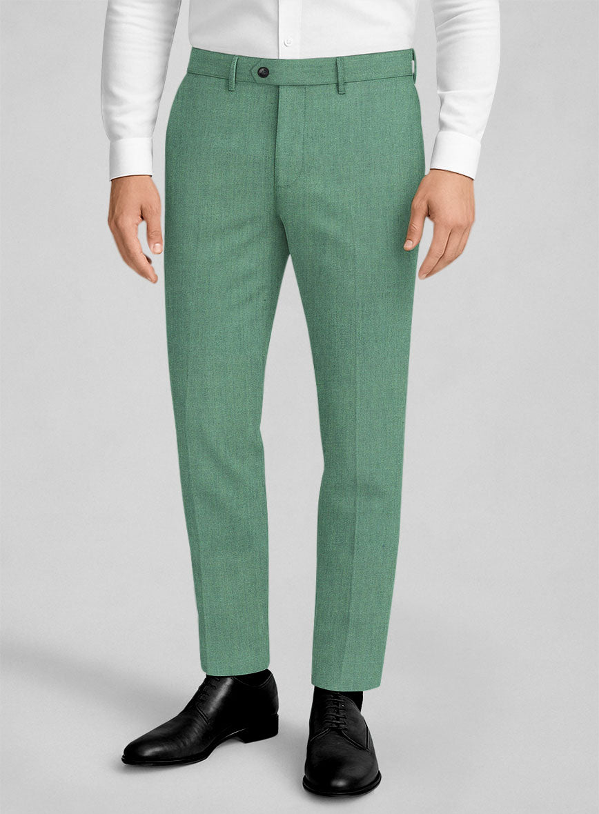 Italian Linen Fern Green Pants - StudioSuits