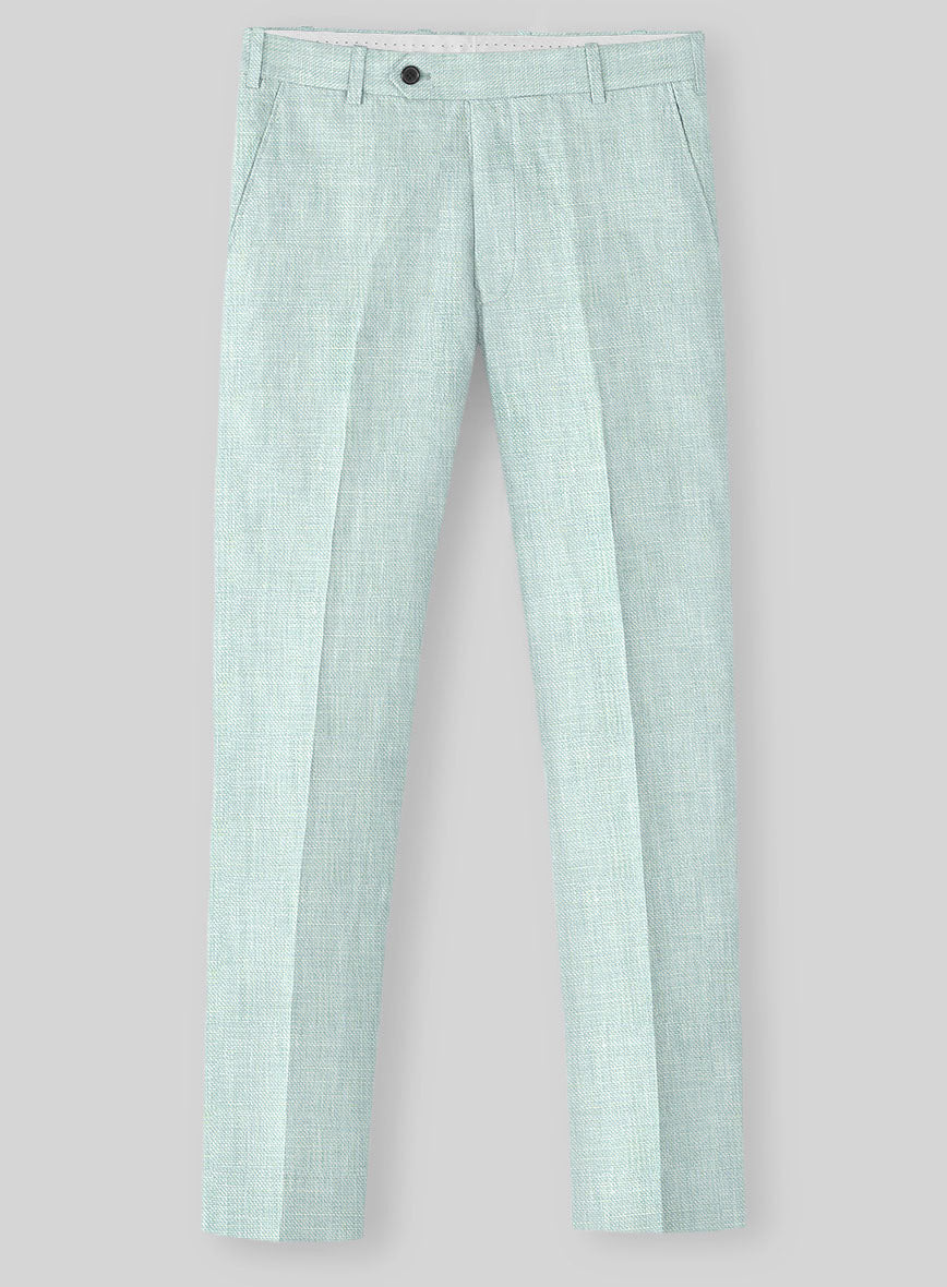 Italian Linen Mint Green Pants - StudioSuits