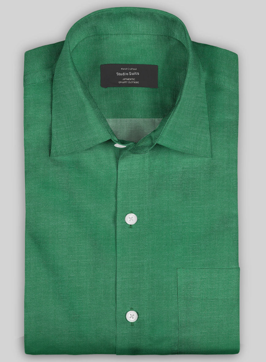 Italian Lombardo Green Shirt – StudioSuits - Main Image