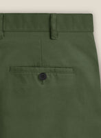 Italian Military Green Cotton Stretch Shorts - StudioSuits