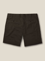 Italian Mocha Brown Cotton Stretch Shorts - StudioSuits