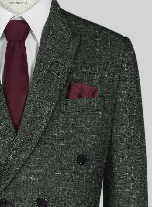 Italian Murano Bottle Green Wool Linen Suit