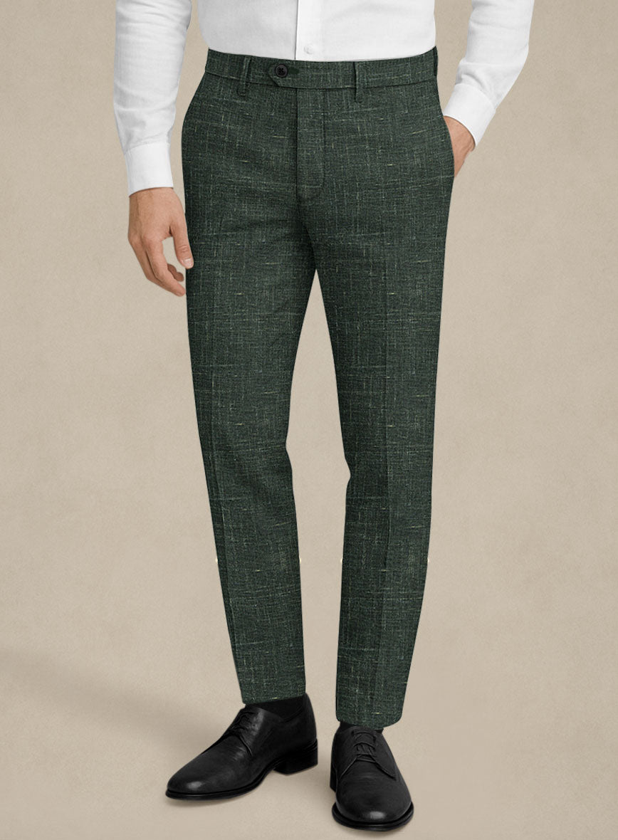 Italian Murano Bottle Green Wool Linen Pants – StudioSuits