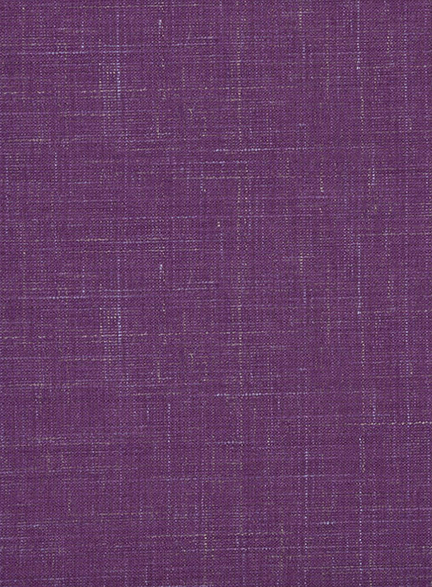 Italian Murano Eggplant Wool Linen Pants - StudioSuits