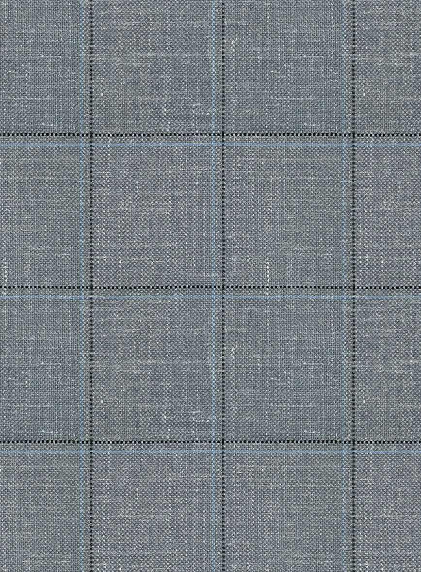 Italian Murano Lig Gray Wool Linen Silk Jacket - StudioSuits