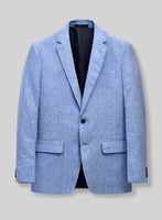 Italian Nile Blue Linen Jacket - StudioSuits