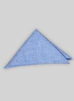 Italian Nile Blue Linen Pocket Square - StudioSuits