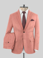 Italian Pink Herringbone Flannel Suit - StudioSuits