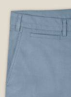 Italian Powder Blue Cotton Stretch Shorts - StudioSuits