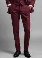 Italian Red Houndstooth Tweed Suit - StudioSuits
