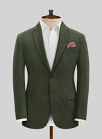 Italian Seaweed Green Tweed Jacket - StudioSuits