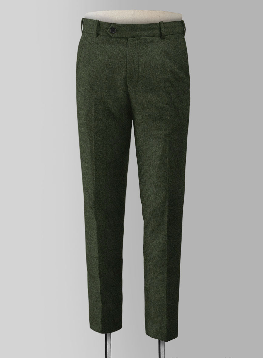 Italian Seaweed Green Tweed Suit - StudioSuits