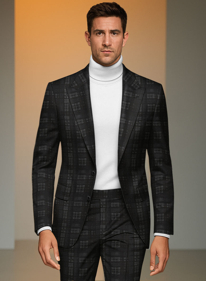 Italian Silk Black Static Suit - StudioSuits