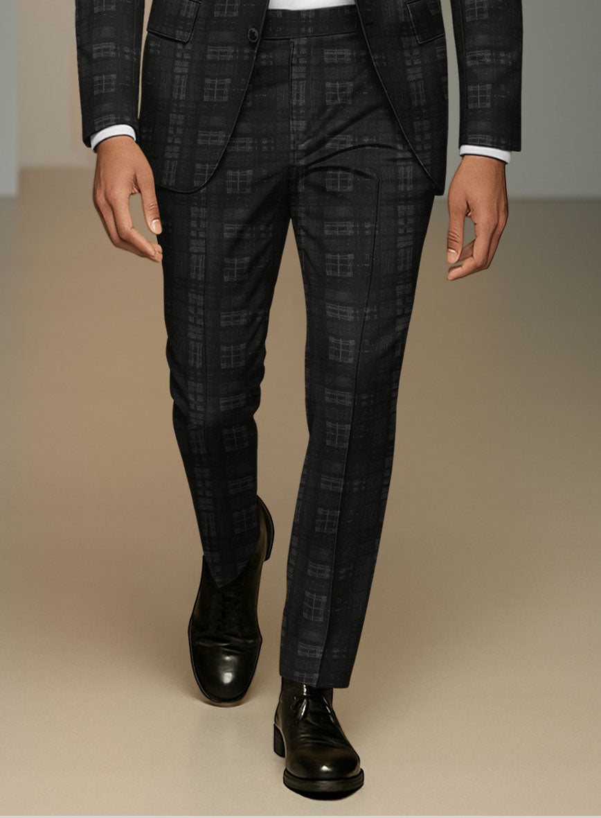 Italian Silk Black Static Suit - StudioSuits