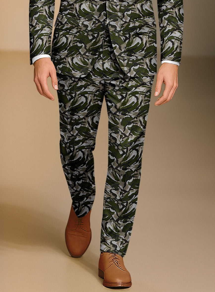 Italian Silk Camuflora Pants - StudioSuits