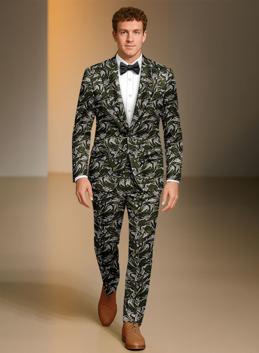 Italian Silk Camuflora Suit - StudioSuits