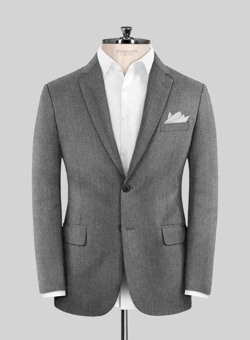 Short Grey-Green Pinstripe Jacket - TORRO PINSTRIPE JACKET