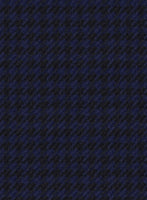 Italian Timas Navy Blue Houndstooth Flannel Jacket - StudioSuits