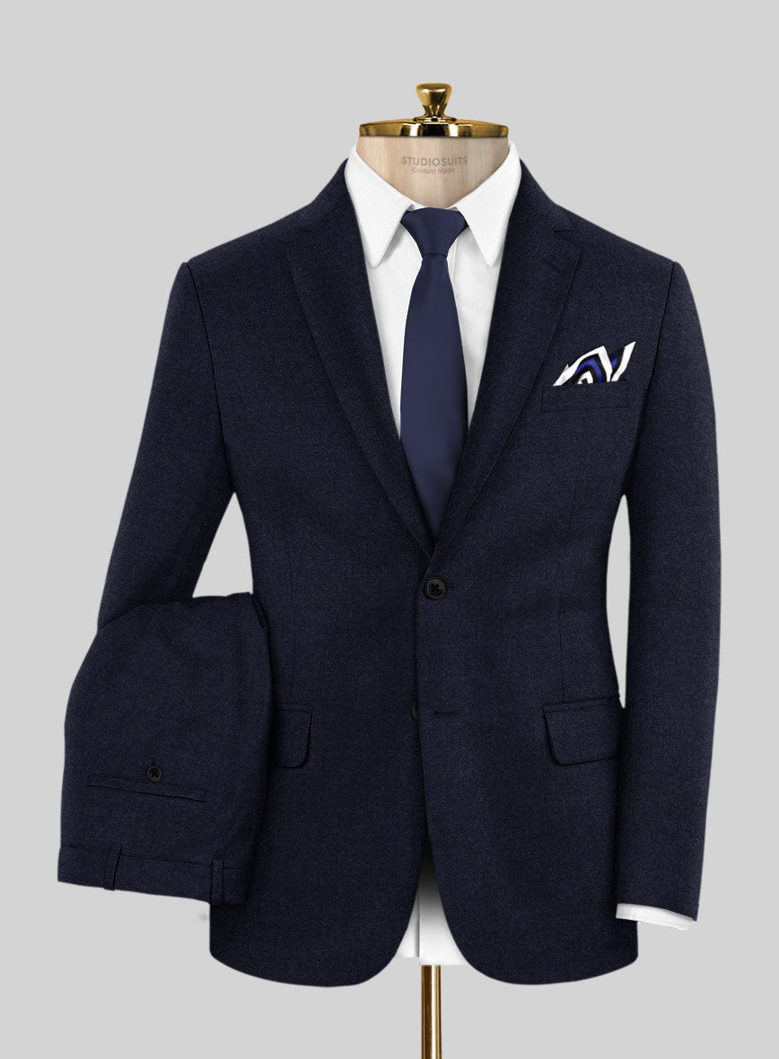 Italian Turna Jet Blue Flannel Suit – StudioSuits