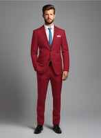 Italian Turna Red Flannel Suit - StudioSuits