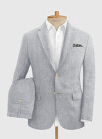 Italian Zod Light Gray Linen Suit - StudioSuits