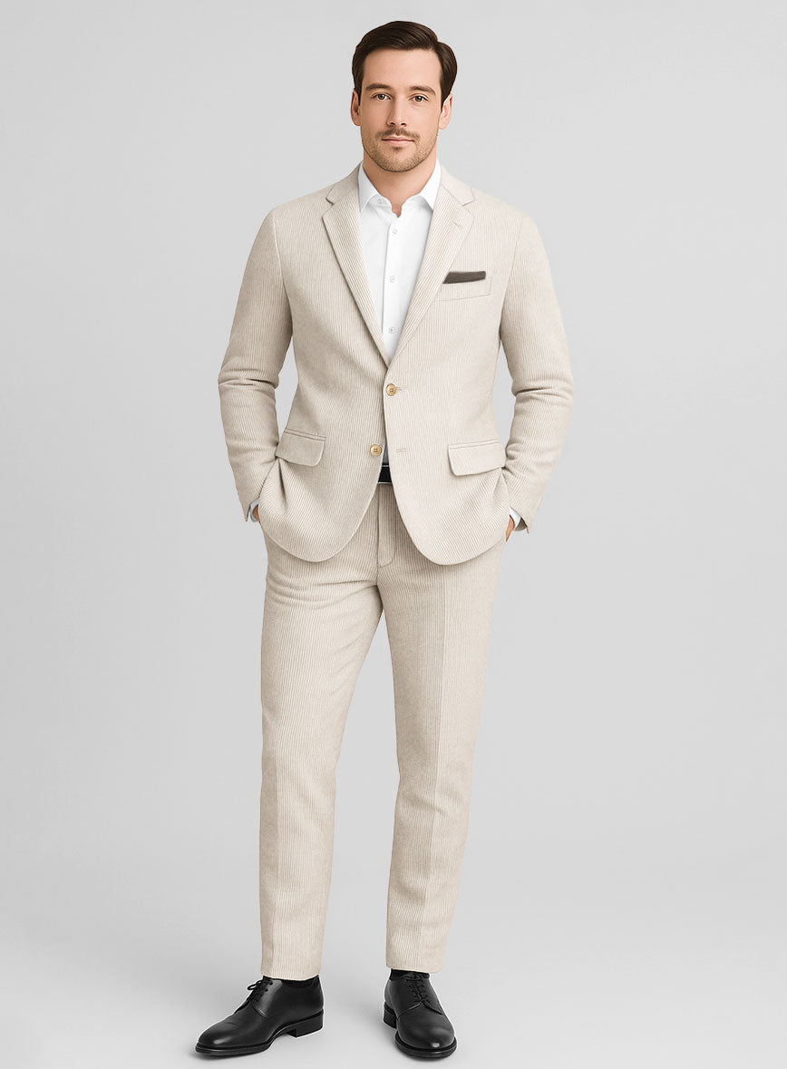 Men's Ivory Corduroy Suit by StudioSuits