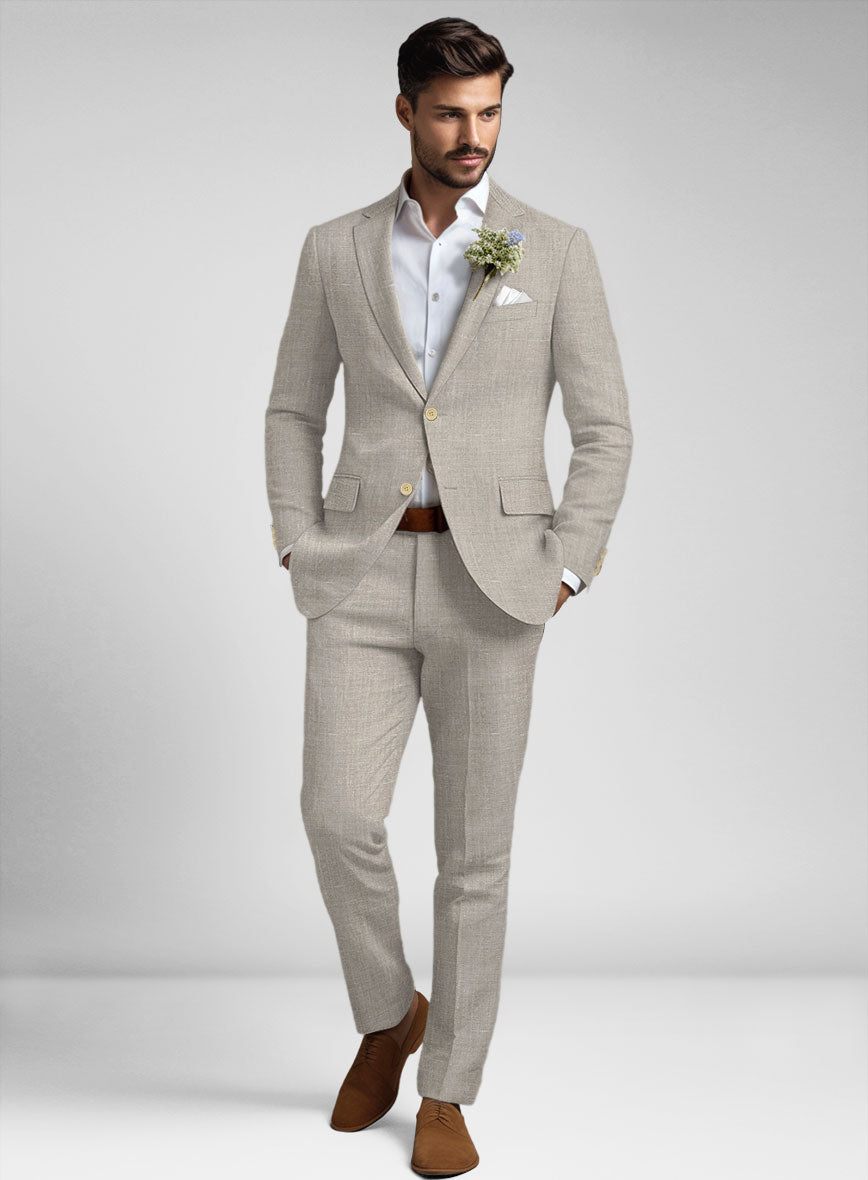 Men's Ivy Beige Linen Suit by StudioSuits Men's Ivy Beige Linen Suit by StudioSuits