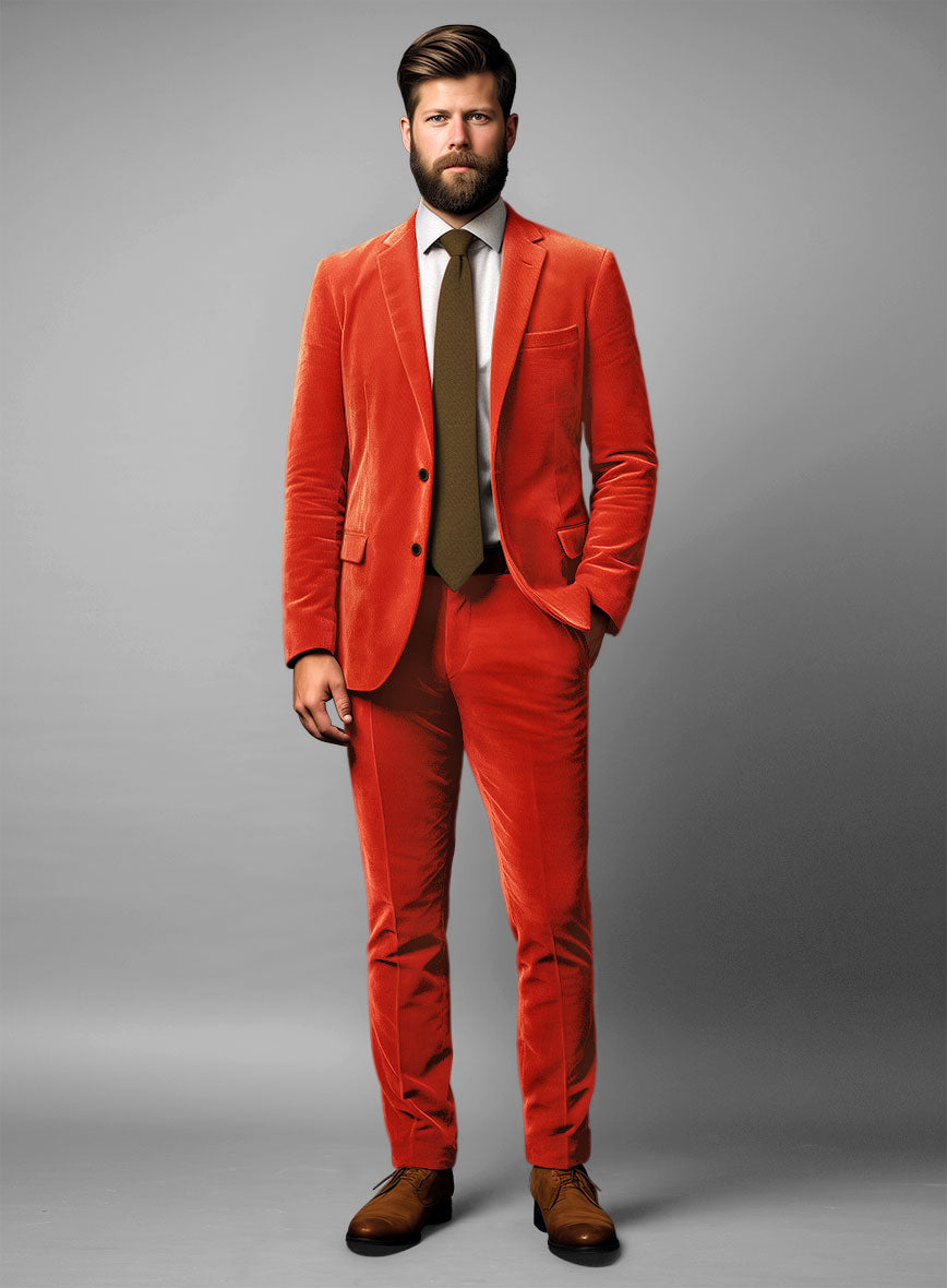 Kingsman Orange Velvet Jacket Mens Kingsman Suit Orange Velvet
