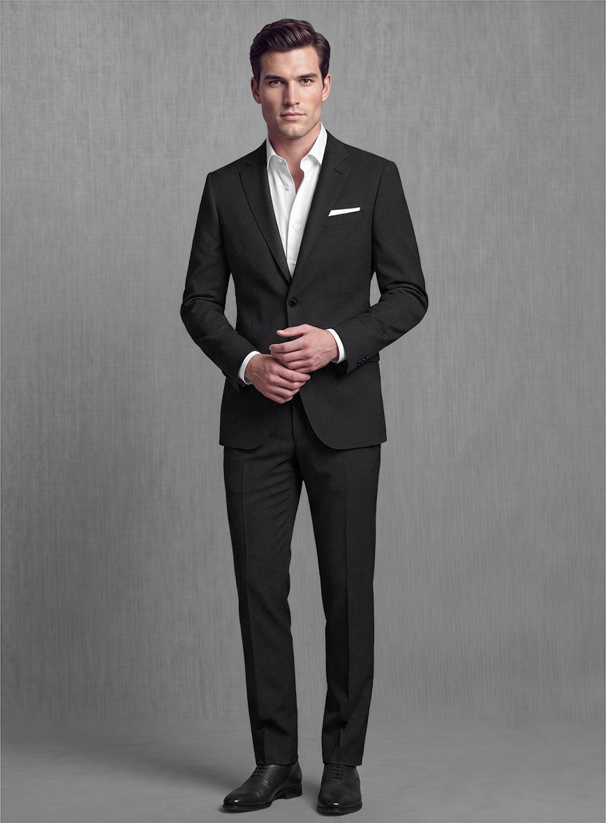 Ermenegildo Zegna　セットアップ スーツ　黒タグ　48　ウール Lanificio Zegna Traveller Black Wool Suit – StudioSuits