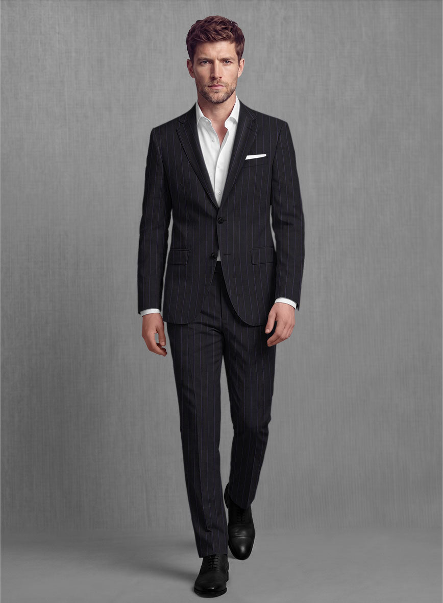 Lanificio Zegna Traveller Renar Blue Stripe Wool Suit – StudioSuits
