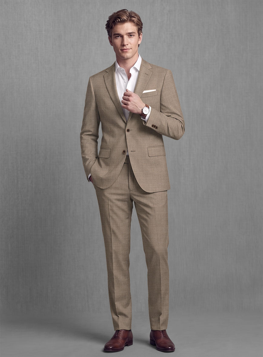 Lanificio Zegna Trofeo Sharkskin Brown Wool Suit – StudioSuits