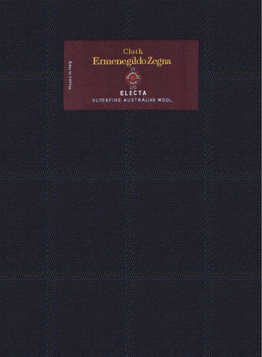 Lanificio Zegna Electa Corta Blue Checks Wool Suit - StudioSuits