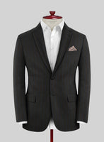 Lanificio Zegna Traveller Renar Black Stripe Wool Suit - StudioSuits