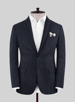 Lanificio Zegna Trofeo Alado Blue Stripe Wool Suit - StudioSuits