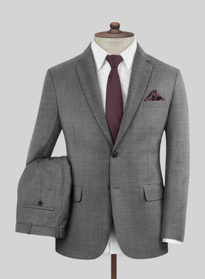 Lanificio Zegna Trofeo Sharkskin Gray Wool Suit - StudioSuits