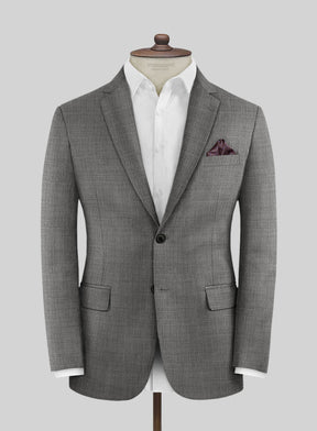 Lanificio Zegna Trofeo Sharkskin Gray Wool Suit - StudioSuits