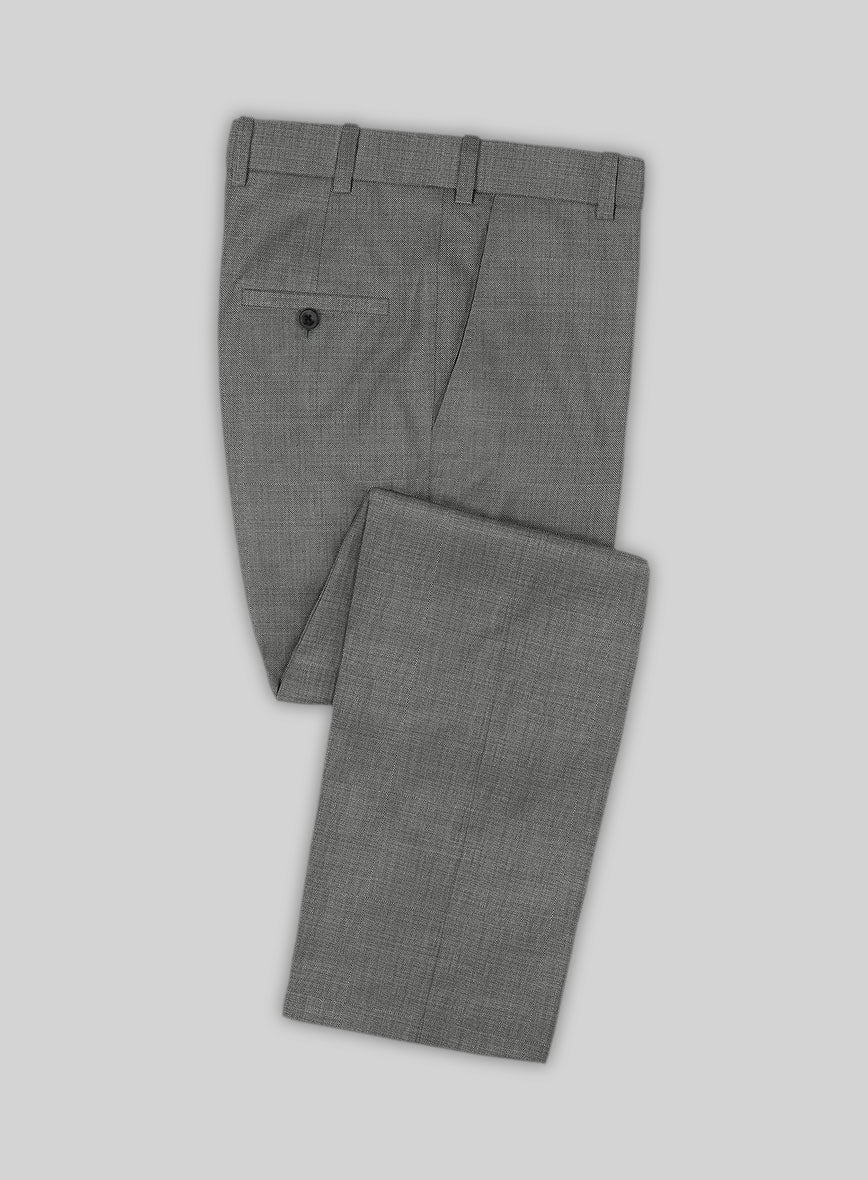 Lanificio Zegna Trofeo Sharkskin Gray Wool Suit - StudioSuits